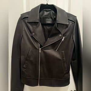 Theory MOTO Leather Jacket Size Small